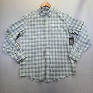Swiss Tech Men's Green Plaid Long Sleeve Snap Button Shirt Size Large NWT